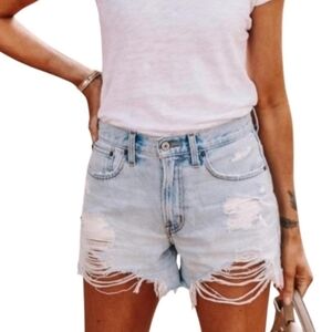 Abercrombie & Fitch Mid Rise Boyfriend Shorts Curve Love 31/12 Distressed